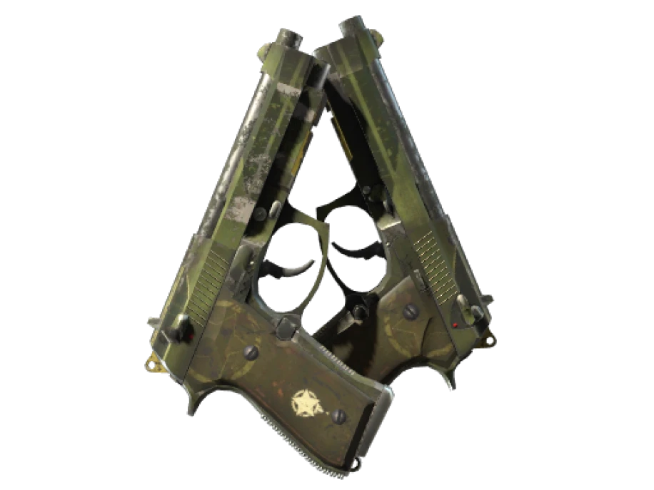 StatTrak™ Dual Berettas | Retribution (Well-Worn) - Image 1