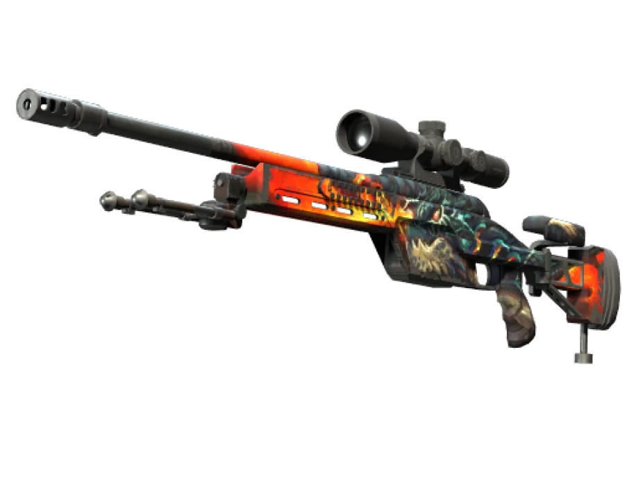 StatTrak™ SSG 08 | Dragonfire (Well-Worn) - Image 1