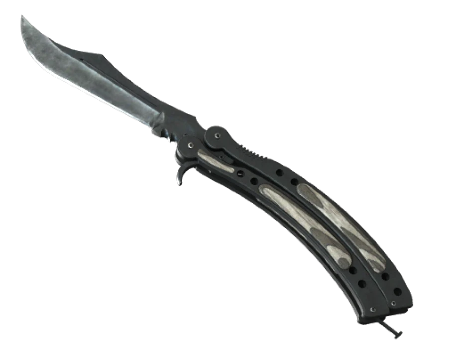 ★ StatTrak™ Butterfly Knife | Black Laminate (Well-Worn) - Image 1