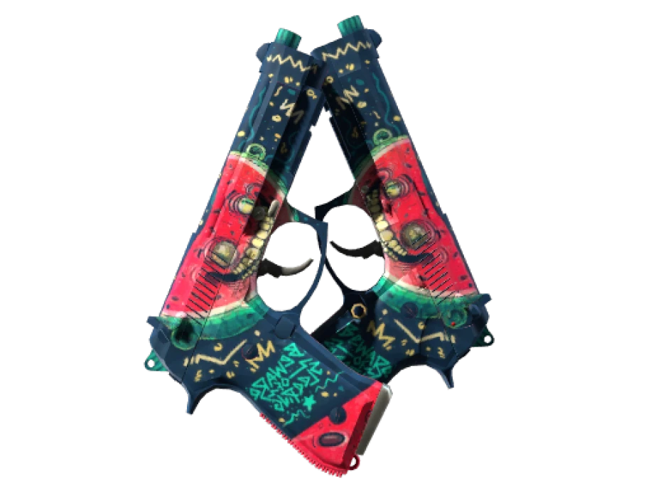 StatTrak™ Dual Berettas | Melondrama (Well-Worn) - Image 1
