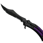 ★ StatTrak™ Butterfly Knife | Ultraviolet (Well-Worn)