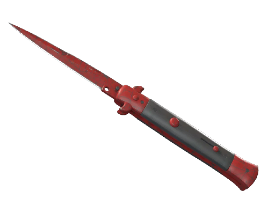 ★ StatTrak™ Stiletto Knife | Crimson Web (Well-Worn) - Image 1